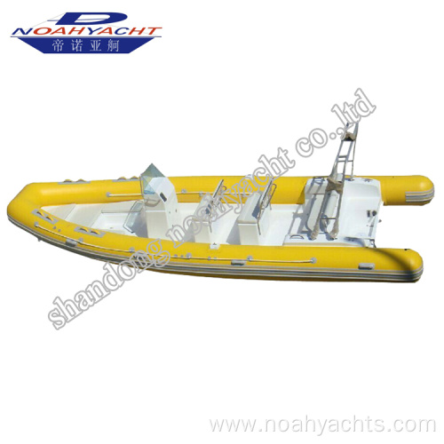 Rigid Fiberglass Inflatable Boats Hypalon 750cm